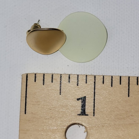 Post Earrings Gold Green Round Hoop Tiered Dangle Drop Fashion Jewelry Alloy - Picture 2 of 4